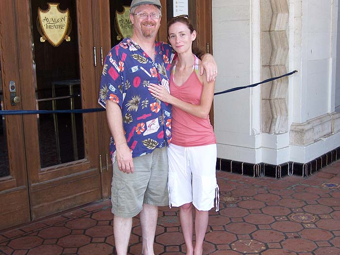 Barb and Jim outside the entry to the historic Casino.