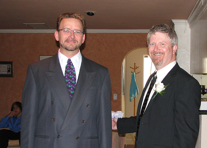 Jim looks calmer than Thom, and he's the one getting married!