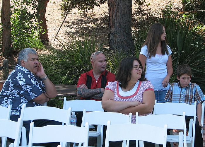 Larry, Derrick, Larissa, Heather and Justin wait for things to begin.