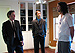 Jim's brother Jeff (from left), nephew Alex and brother-in-law George chat before the ceremony.